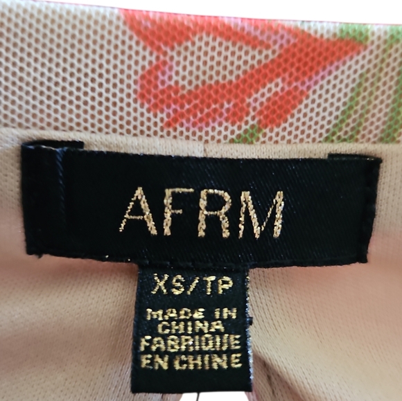 AFRM x Nordstrom Floral Mini Dress XS Mesh Long Sleeve Cottagecore Romantic - Picture 5 of 6